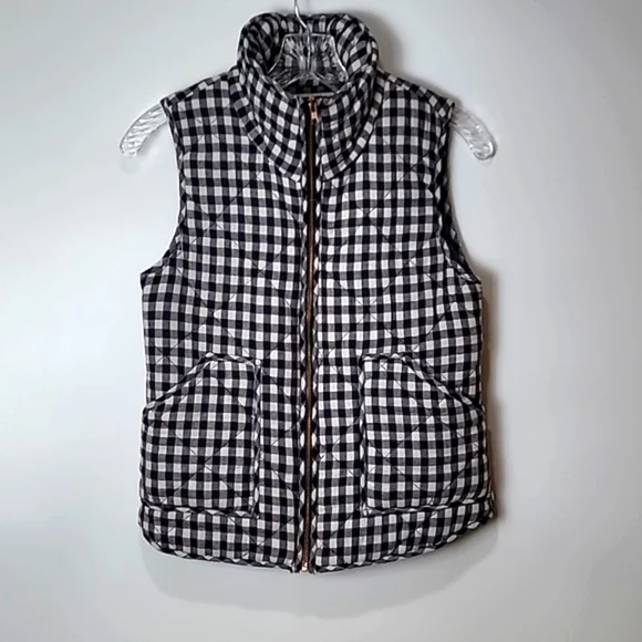 Peach Love California Navy Blue Gingham Quilted Vest - Picture 13 of 13